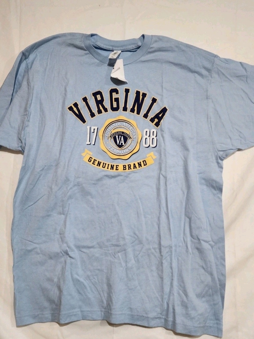 Tultex Men's XL Light Blue Virginia 1788 Graphic T-Shirt New with Tags